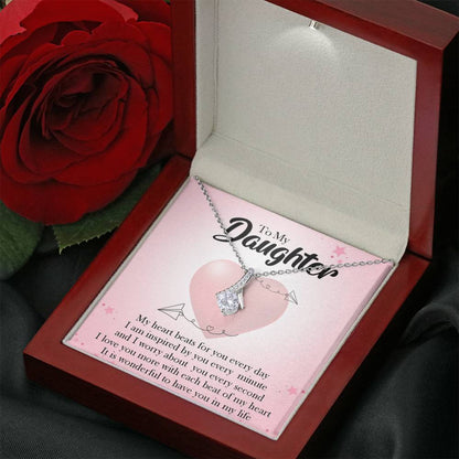 To My Daughter - Wonderful To Have You | Beautiful 14K White Gold Family Forever Pendant