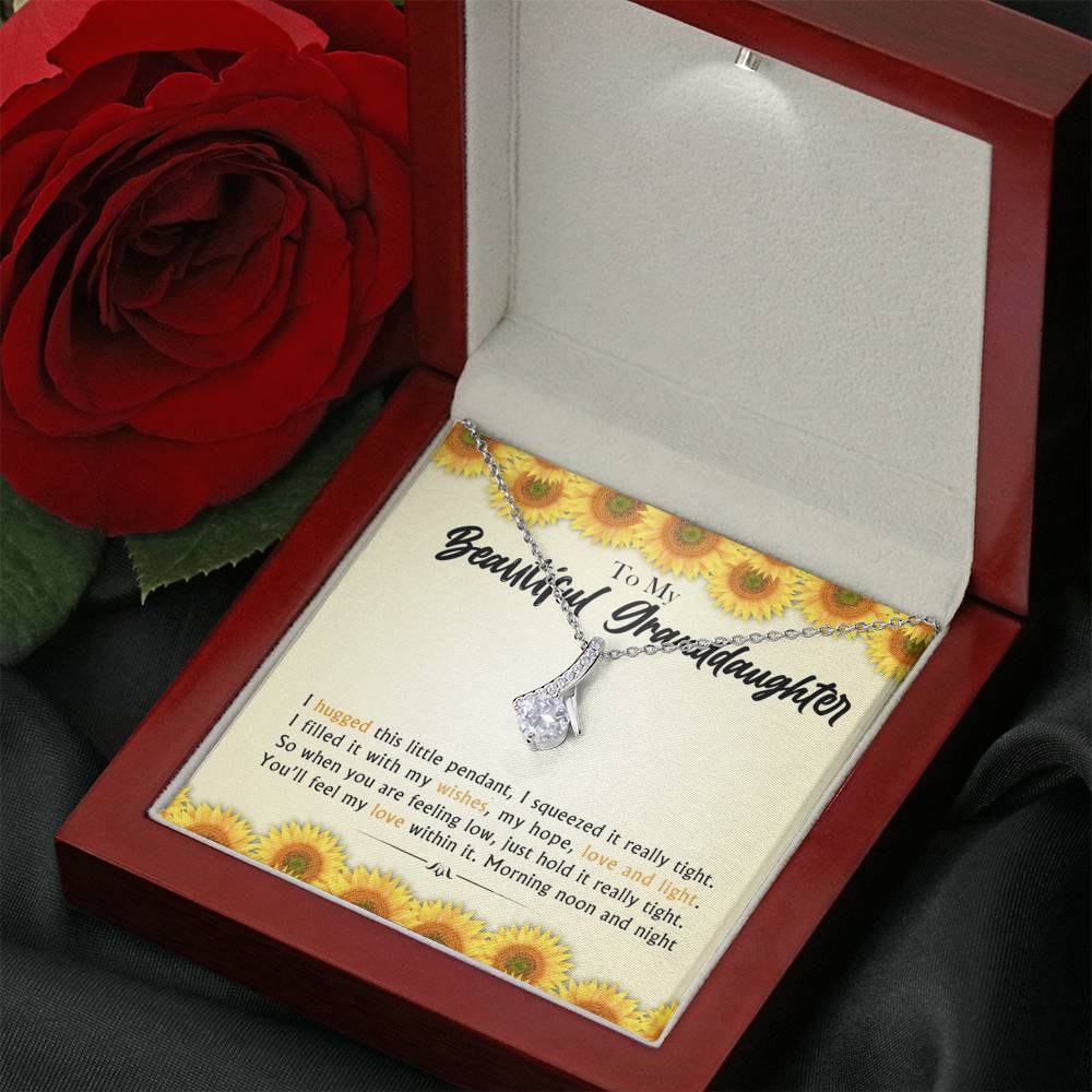 To My Beautiful Grand Daughter - When You Are Feeling Low | Beautiful 14K White Gold Family Forever Pendant