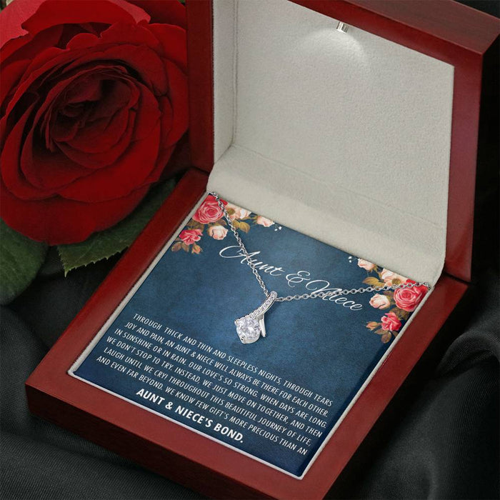 Aunt & Niece Bond - Beautiful Journey of Life | Stunning 14k White Gold Family Forever Pendant