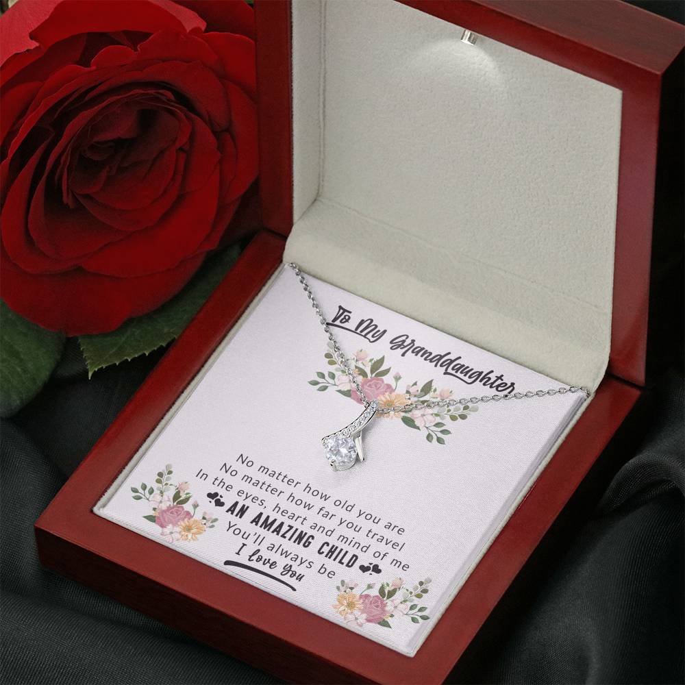 To My Grand Daughter - An Amazing Child You'll Always Be | Beautiful 14K White Gold Family Forever Pendant
