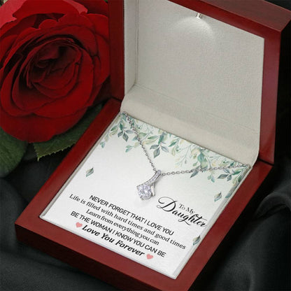 To My Daughter - The Woman I Know You Can Be | Beautiful 14K White Gold Family Forever Pendant
