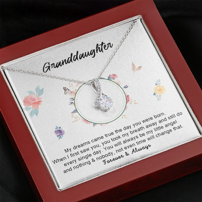 Grand Daughter - My Little Angel | Beautiful 14k White Gold Family Forever Pendant