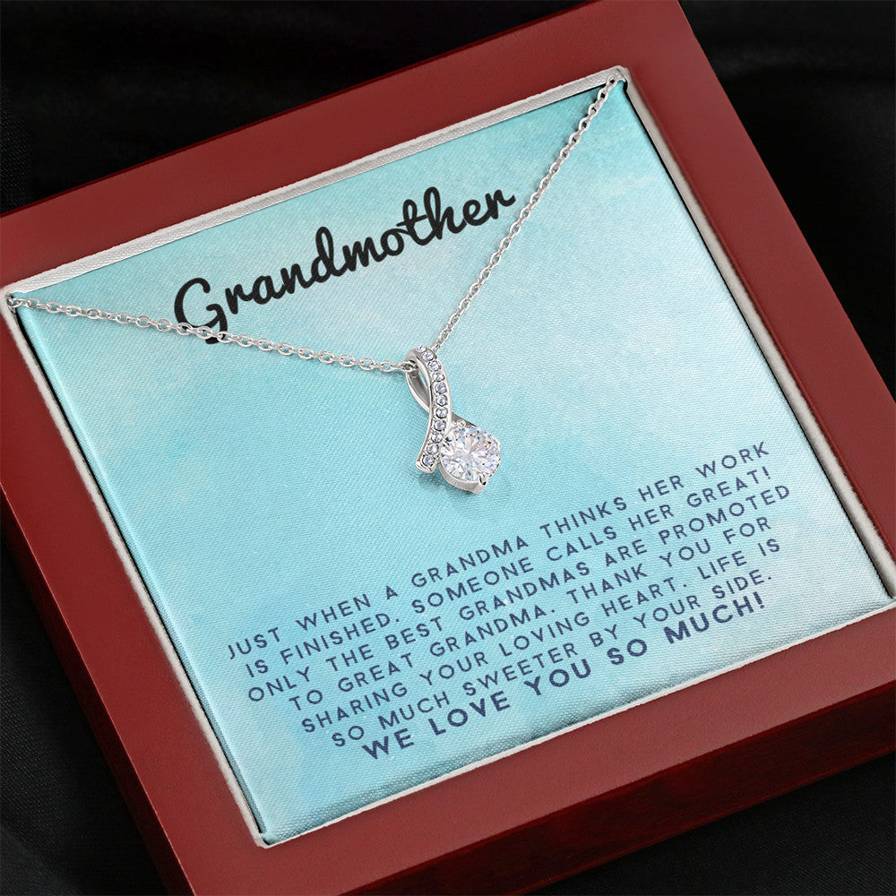 Grand Mother - Life Is Sweeter By Your Side | Beautiful 14k White Gold Family Forever Pendant