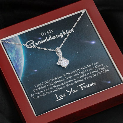 To My Grand Daughter - When You are Feeling Down | Stunning 14K White Gold Family Forever Pendant