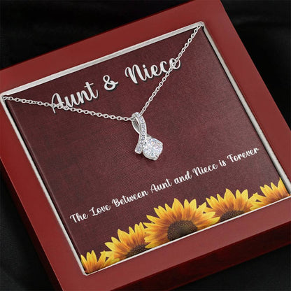 Aunt & Niece - The Love Is Forever | Beautiful 14k White Gold Family Forever Pendant