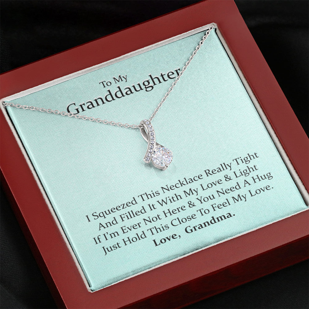 To My Grand Daughter - If I'm Ever Not Here (Love, Grandma) |  Beautiful 14k White Gold Family Forever Pendant