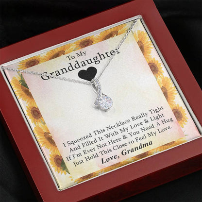 To My Grand Daughter - If I'm Ever Not Here (Love, Grandma) | Beautiful 14k White Gold Family Forever Pendant