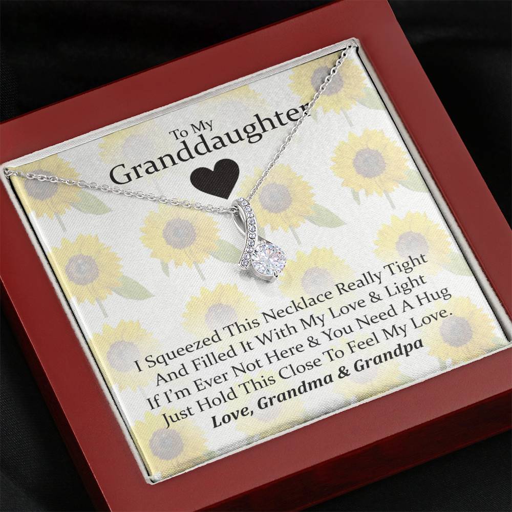 To My Grand Daughter - If I'm Ever Not Here (Love, Grandma & Grandpa) |  Stunning 14k White Gold Family Forever Pendant