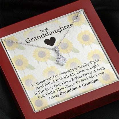 To My Grand Daughter - If I'm Ever Not Here (Love, Grandma & Grandpa) |  Stunning 14k White Gold Family Forever Pendant