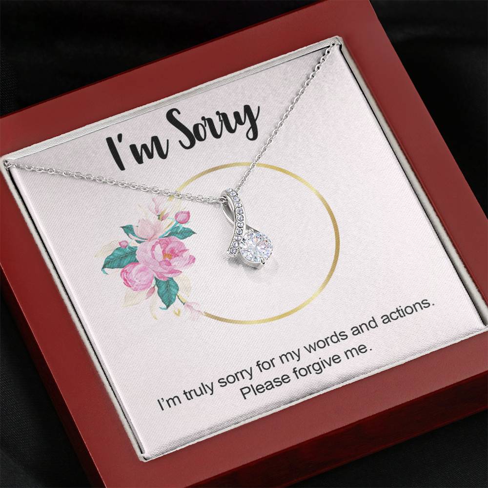I'm Sorry - Please Forgive Me -|  Beautiful 14k White Gold Family Forever Pendant