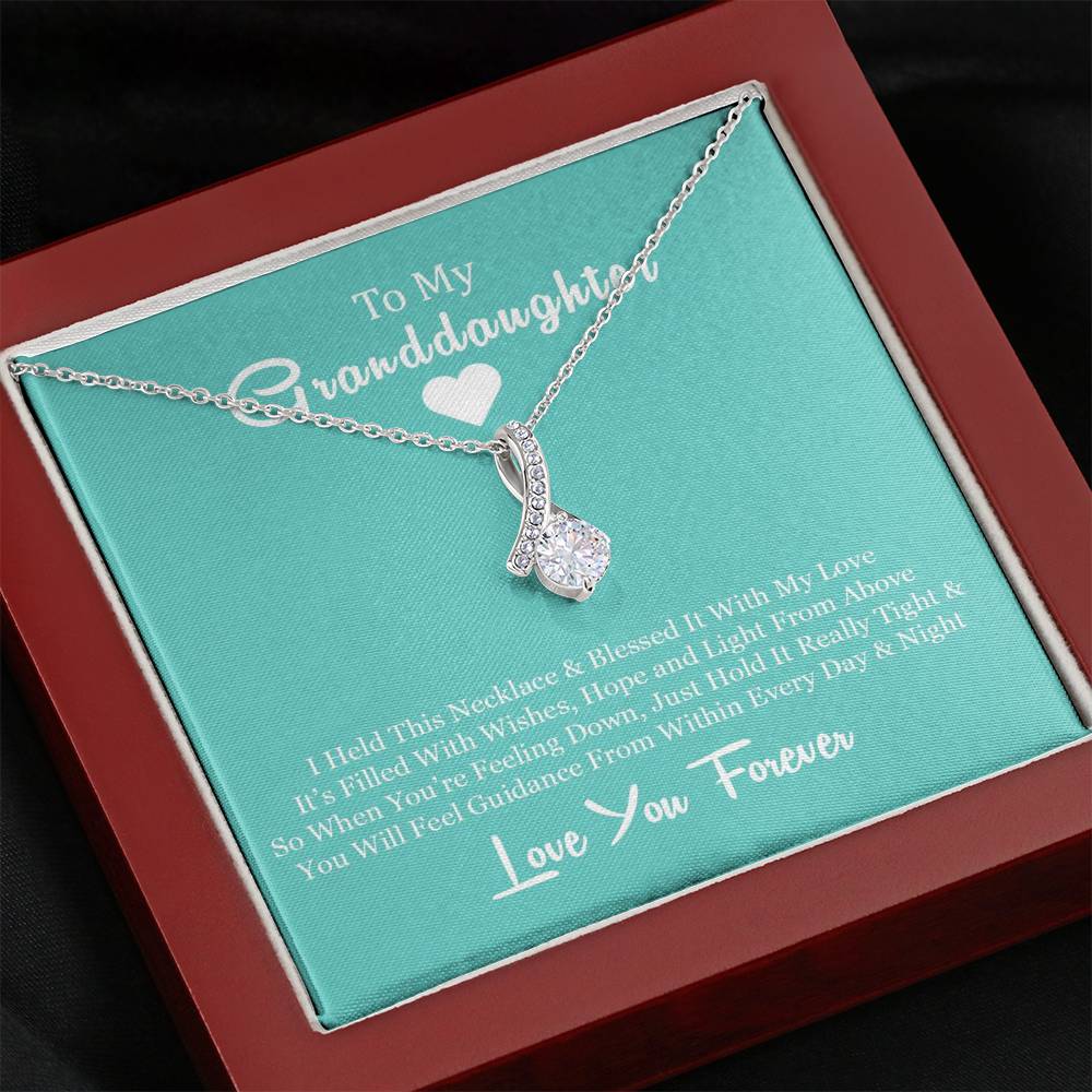 To My Grand Daughter - When You Are Feeling Down | Stunning 14K White Gold Family Forever Pendant