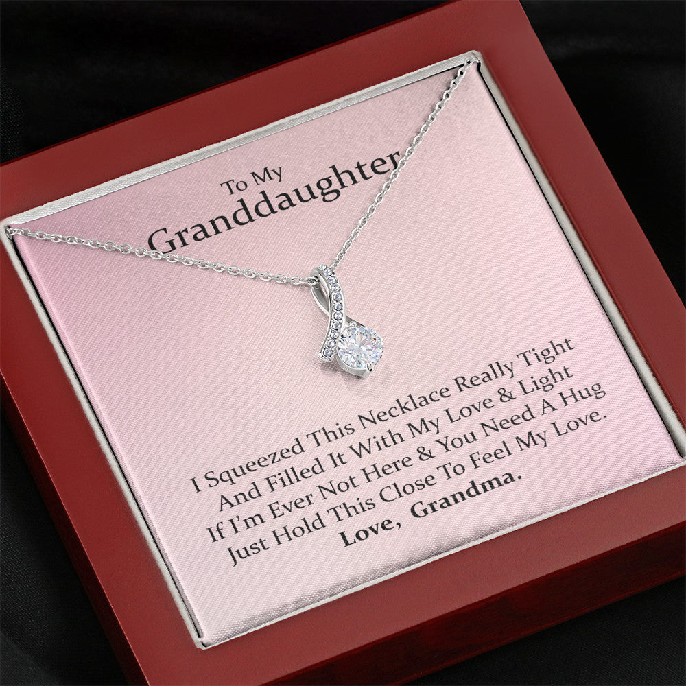 To My  Grand Daughter - If I'm Ever Not Here (Love, Grandma) | Beautiful 14k White Gold Family Forever Pendant