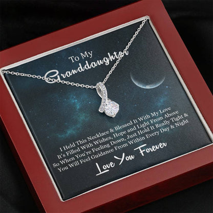 To My Grand Daughter - When You are Feeling Down | Stunning 14K White Gold Family Forever Pendant