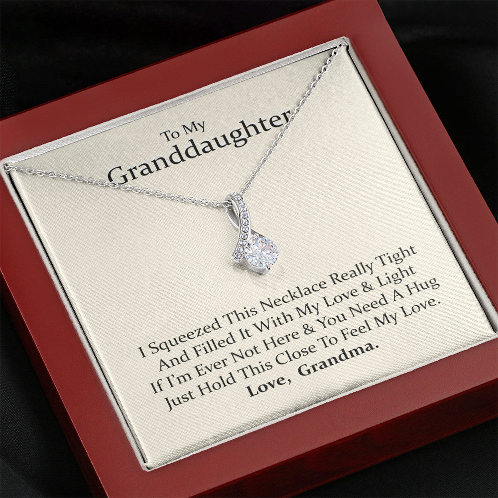 To My Grand Daughter - If I'm Ever Not Here (Love, Grandma) | Beautiful 14K White Gold Family Forever Pendant