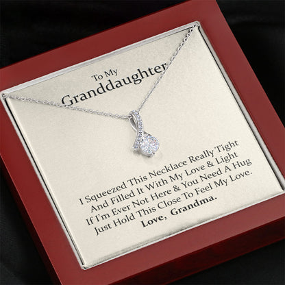 To My Grand Daughter - If I'm Ever Not Here (Love, Grandma) | Beautiful 14K White Gold Family Forever Pendant