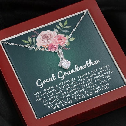 Great Grand Mother - Sweeter By Your Side | Beautiful 14k White Gold Family Forever Pendant