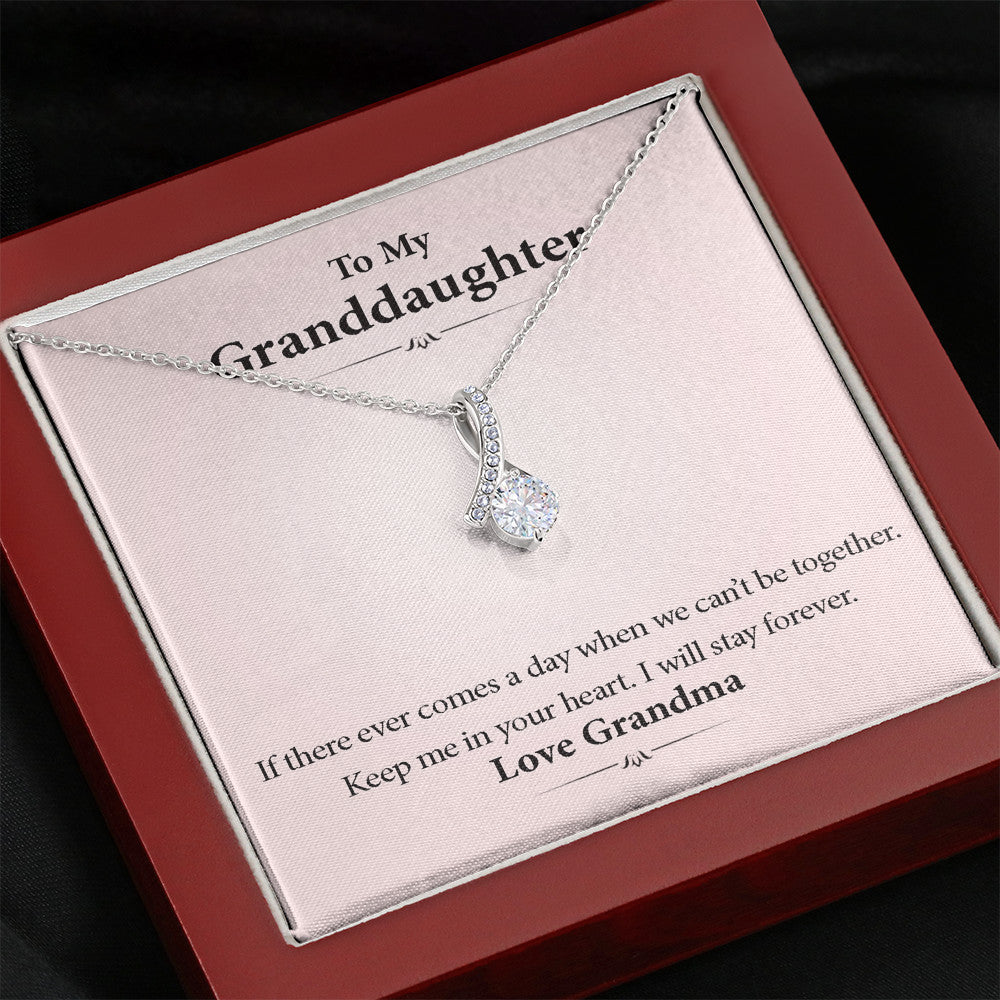 To My Grand Daughter - If We Can't Be Together (Love, Grandma) | Beautiful 14k White Gold Family Forever Pendant