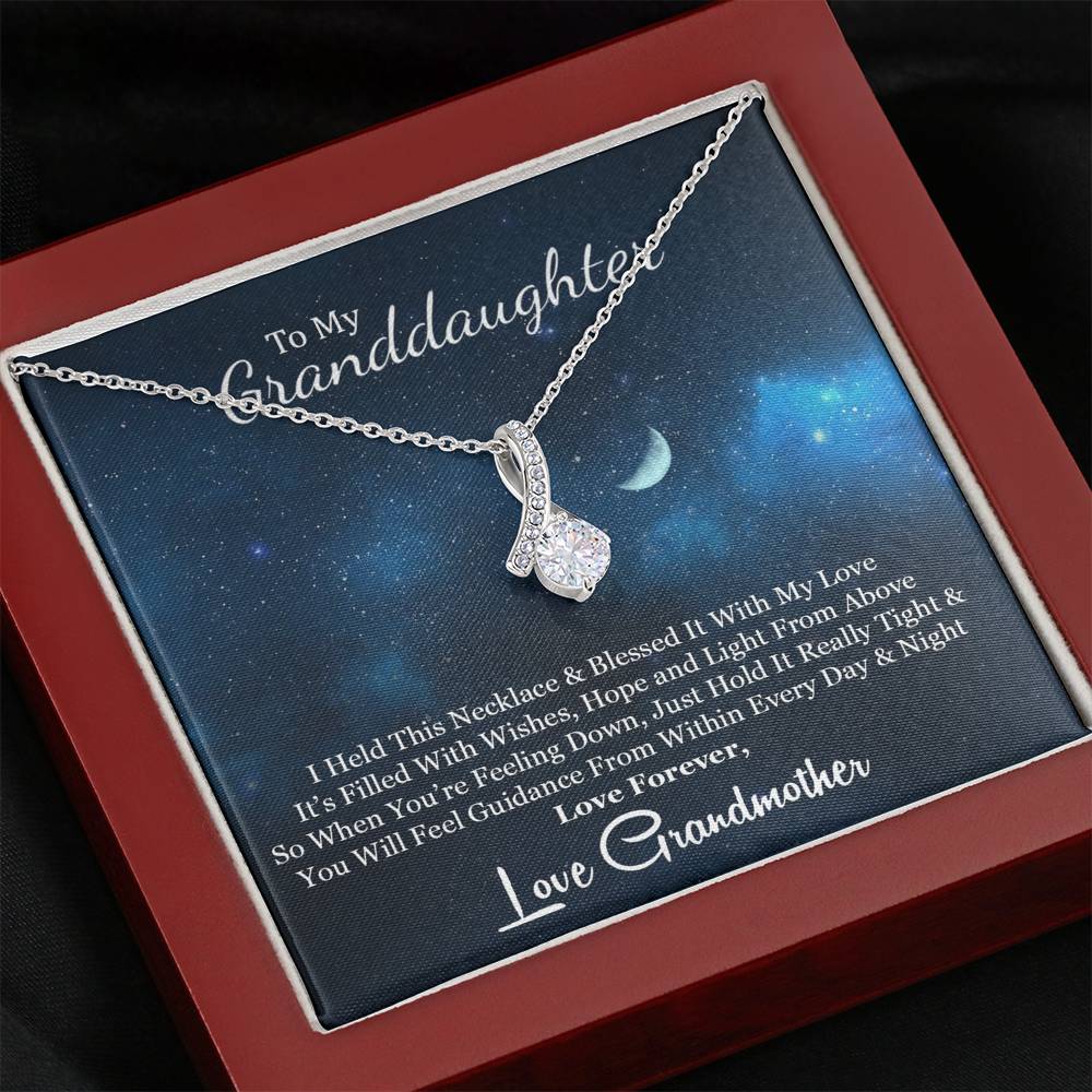 To My Grand Daughter - When You Are Feeling Down (Grandmother) | Stunning 14K White Gold Family Forever Pendant