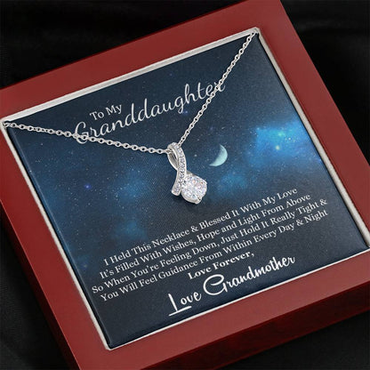 To My Grand Daughter - When You Are Feeling Down (Grandmother) | Stunning 14K White Gold Family Forever Pendant