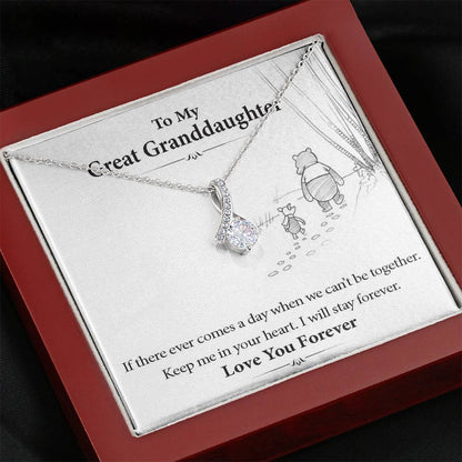 To My Great Grand Daughter - If We Can't Be Together |  Beautiful 14K White Gold Family Forever Pendant