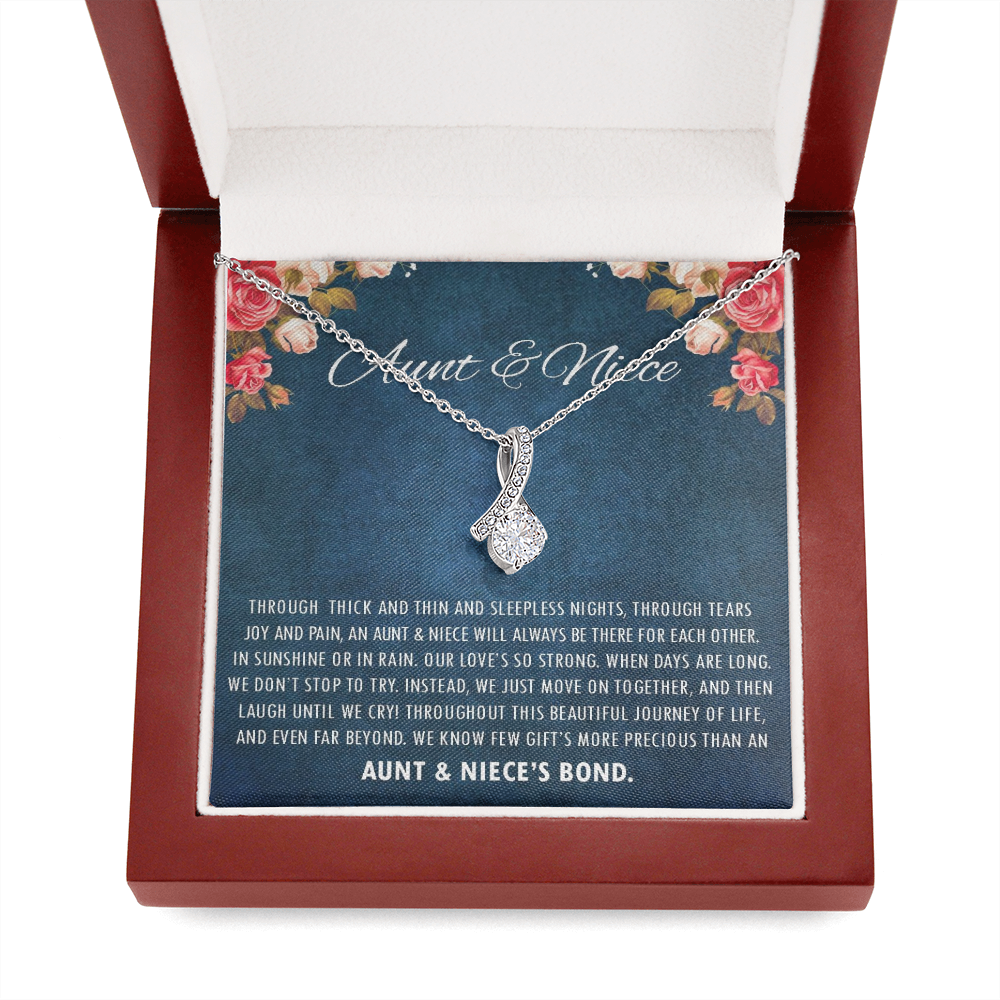 Aunt & Niece Bond - Beautiful Journey of Life | Stunning 14k White Gold Family Forever Pendant