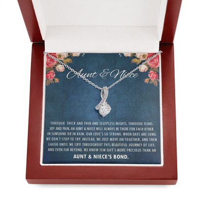 Aunt & Niece Bond - Beautiful Journey of Life | Stunning 14k White Gold Family Forever Pendant