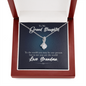 To My Grand Daughter - You Are The World To Me (Love, Grandma) | Beautiful 14K White Gold Family Forever Pendant