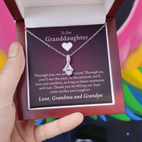 Granddaughter - Our Days of Laughter | 14k White Gold & Stainless Steel Necklace