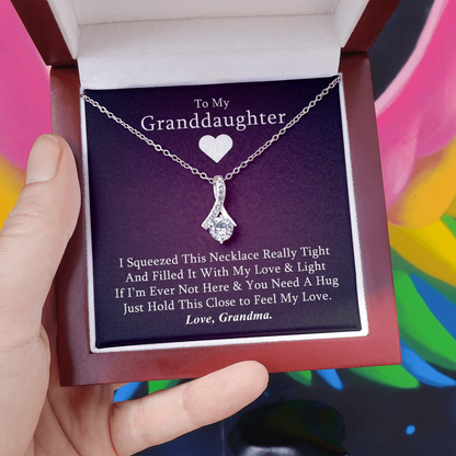 Grand Daughter - If I'm Not Here (Love, Grandma) | Stunning 14K White Gold Granddaughter Necklace