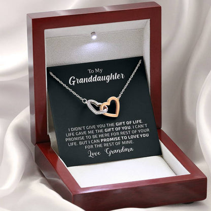 To My Grand Daughter - The Gift Of You (Love, Grandma) | Beautiful 14k Gold Forever Family Locked Hearts
