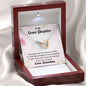 To My Grand Daughter - Have Courage To Live Your Dreams (Love, Grandma) | Beautiful 14k Gold Forever Family Locked Hearts