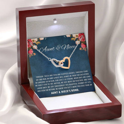Aunt & Niece - Beautiful Journey of Life | Beautiful 14k Gold Forever Family Locked Hearts