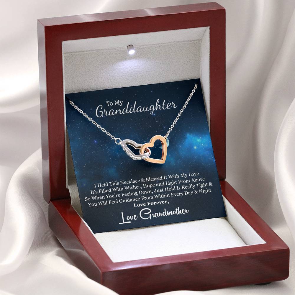 To My Grand Daughter - When You Are Feeling Down (Love, Grandmother) | Beautiful 14k Gold Forever Family Locked Hearts