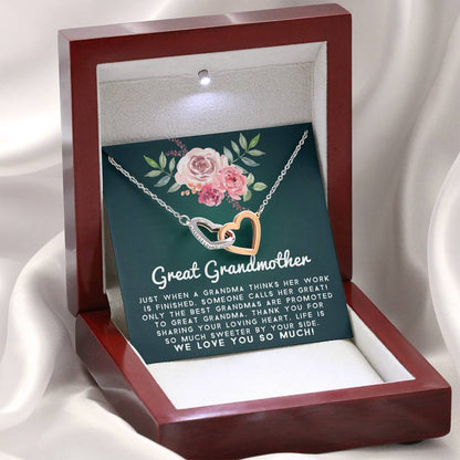 Great Grand Mother - Sweeter By Your Side | Beautiful 14k Gold Forever Family Locked Hearts