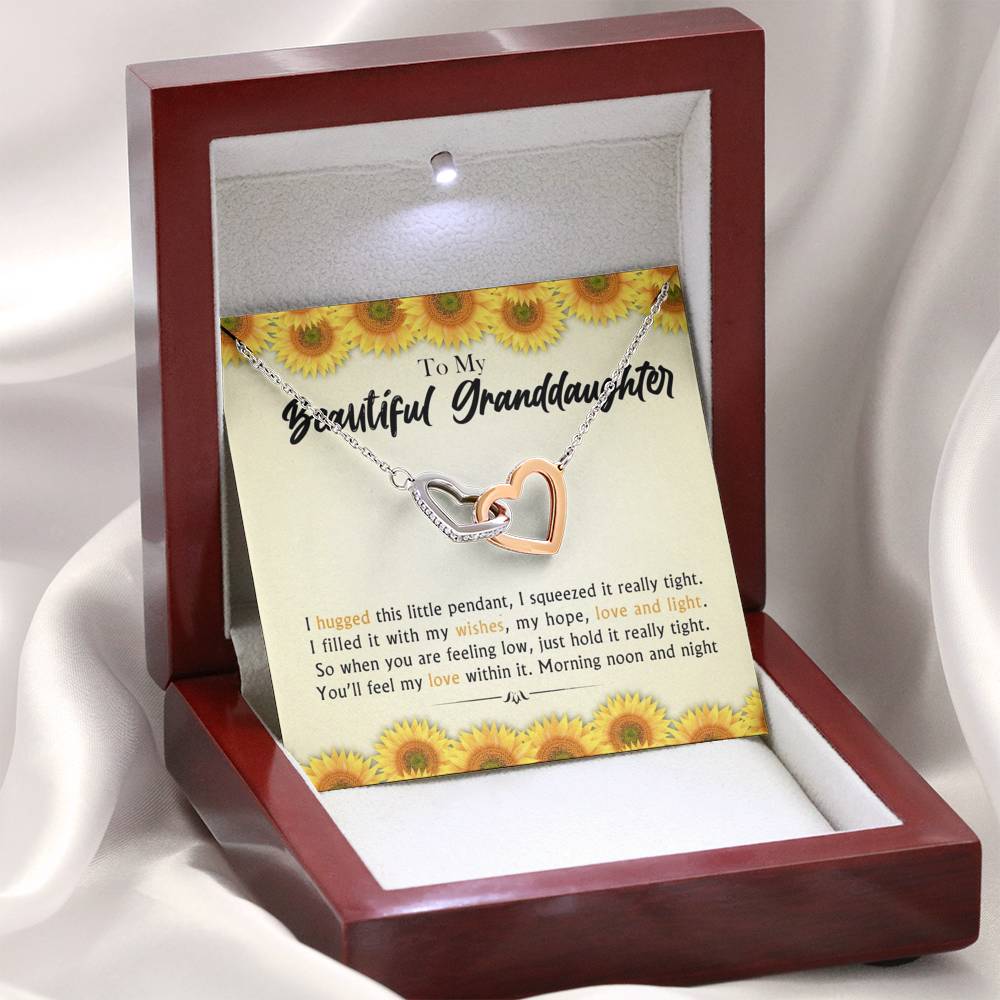 To My Beautiful Grand Daughter - When You Are Feeling Low | Beautiful 14k Gold Forever Family Locked Hearts