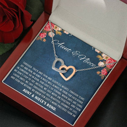 Aunt & Niece - Beautiful Journey of Life | Beautiful 14k Gold Forever Family Locked Hearts