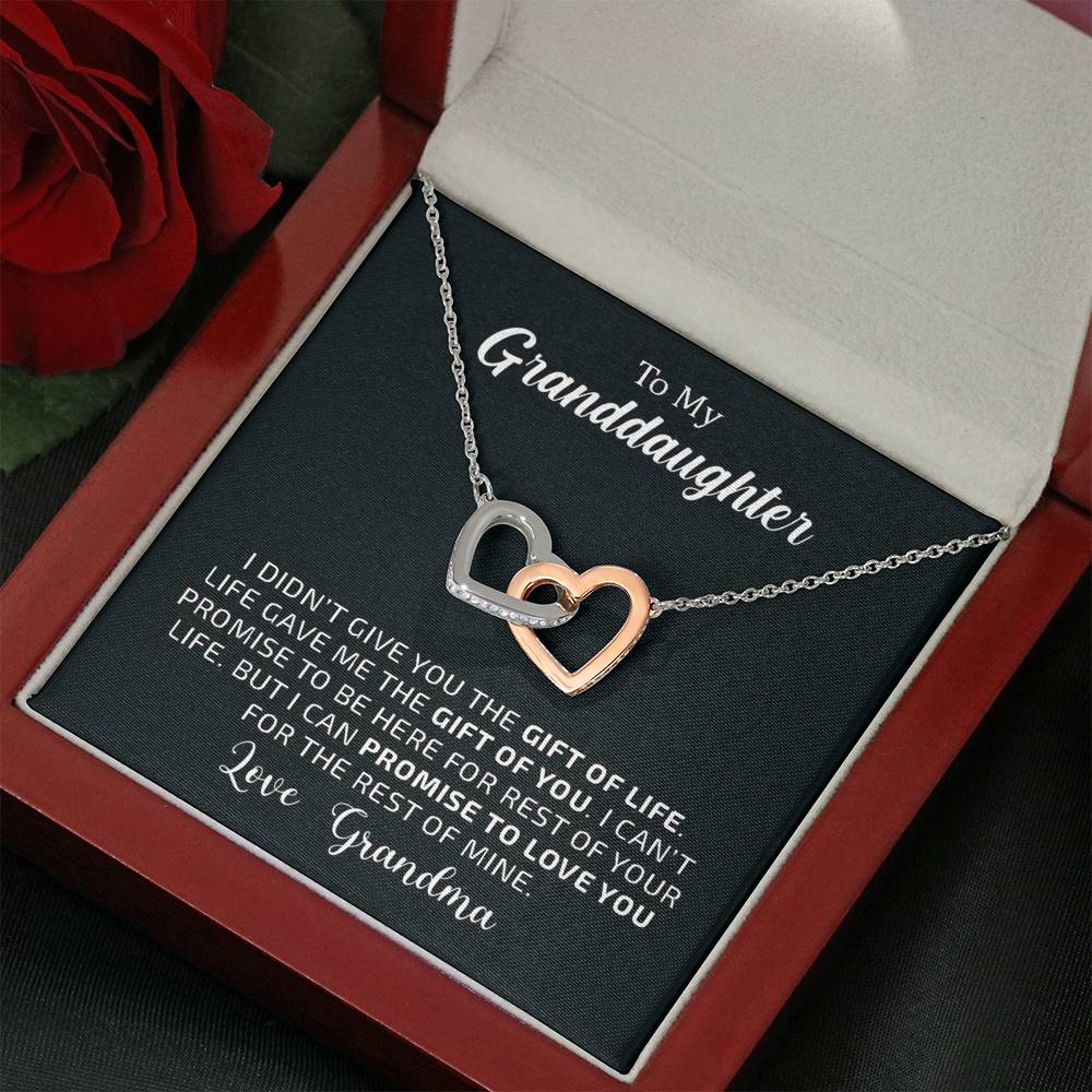 To My Grand Daughter - The Gift Of You (Love, Grandma) | Beautiful 14k Gold Forever Family Locked Hearts