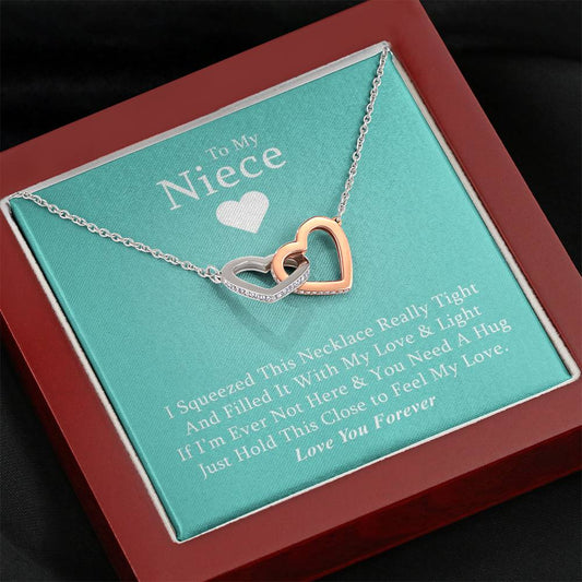 To My Niece - If I'm Ever Not Here | Beautiful 14k Gold Forever Family Locked Hearts