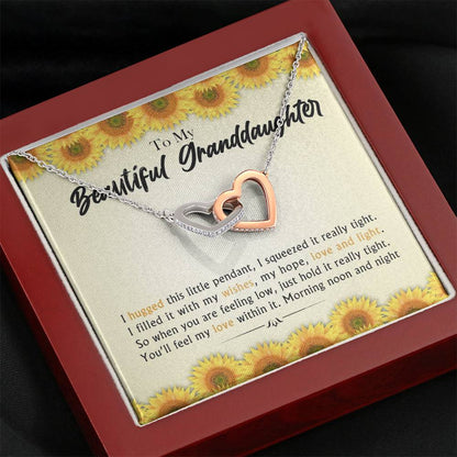 To My Beautiful Grand Daughter - When You Are Feeling Low | Beautiful 14k Gold Forever Family Locked Hearts