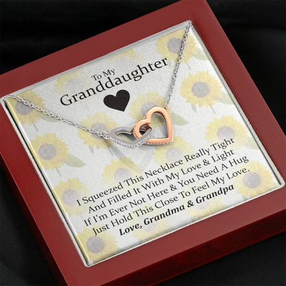 To My Grand Daughter - If I'm Ever Not Here (Love, Grandma & Grandpa) | Beautiful 14k Gold Forever Family Locked Hearts