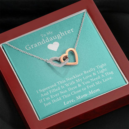 To My Grand Daughter - If I'm Ever Not Here (Love, Mom-Mom) | Beautiful 14k Gold Forever Family Locked Hearts