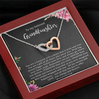 To My Beloved Grand Daughter - A Heart That Is Kind And True  | Beautiful 14k Gold Forever Family Locked Hearts