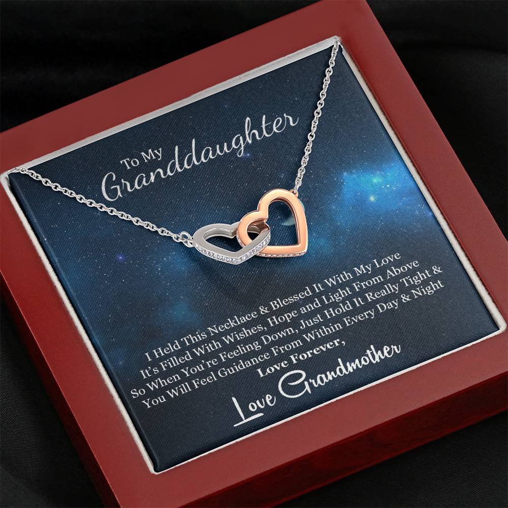 To My Grand Daughter - When You Are Feeling Down (Love, Grandmother) | Beautiful 14k Gold Forever Family Locked Hearts