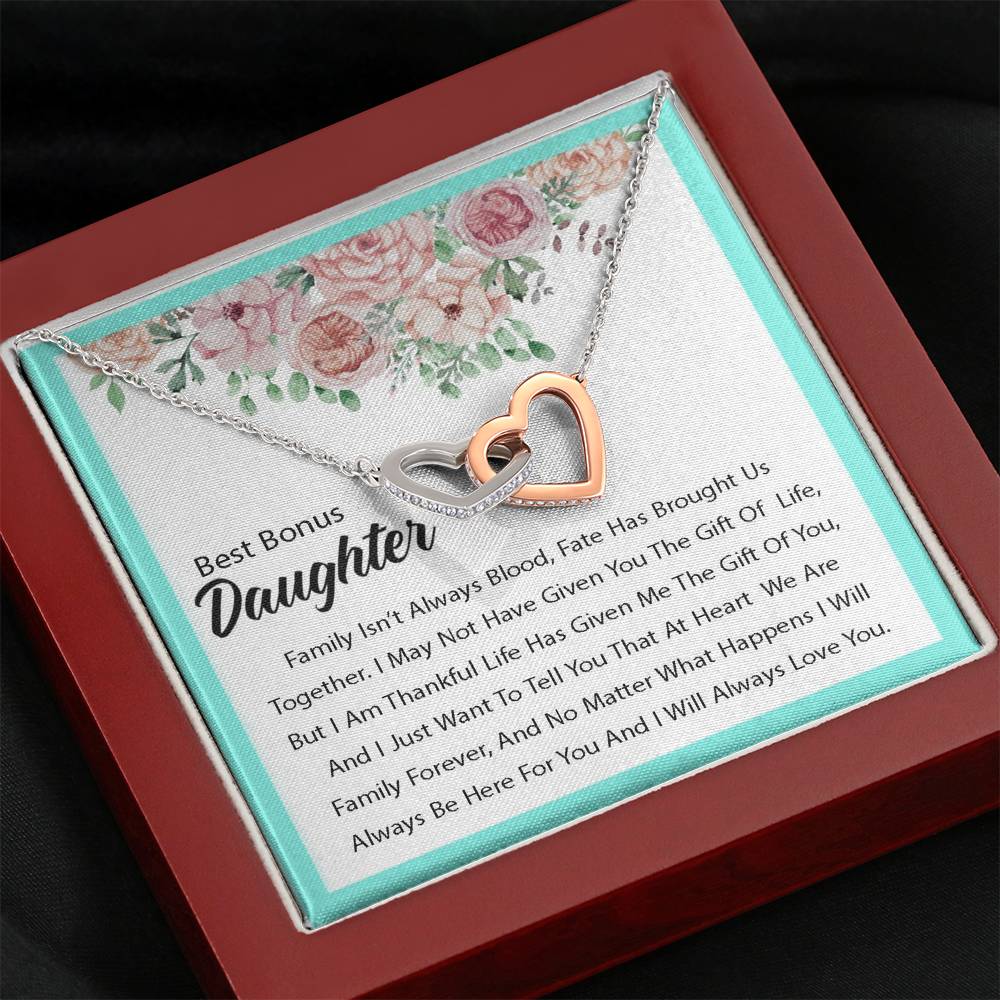Best Bonus Daughter - Fate Has Brought Us Together | Beautiful 14k Gold Forever Family Locked Hearts