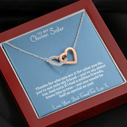 No Friend As Special As You - Best Friend Necklace | Chosen Sister | Interlocking Hearts Unbreakable Bond Necklace and Gift Box