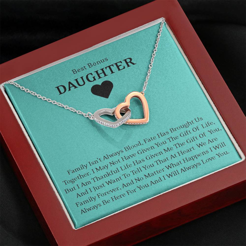 Best Bonus Daughter - Fate Has Brought Us Together | Beautiful 14k Gold Forever Family Locked Hearts