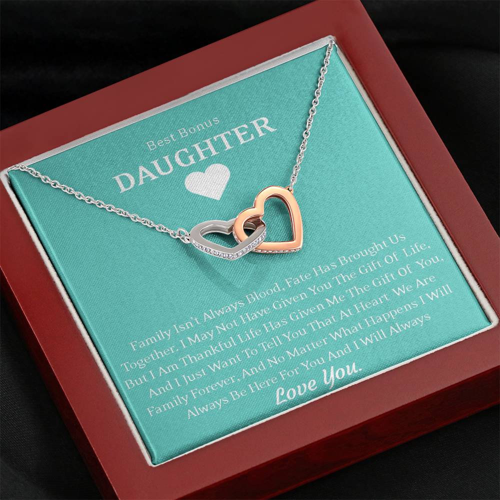 Best Bonus Daughter - Fate Has Brought Us Together | Beautiful 14k Gold Forever Family Locked Hearts