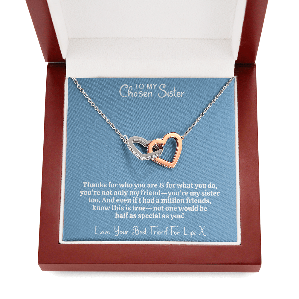 No Friend As Special As You - Best Friend Necklace | Chosen Sister | Interlocking Hearts Unbreakable Bond Necklace and Gift Box
