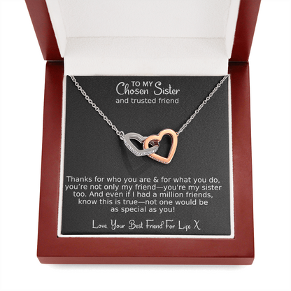 No Friend As Special As You - Best Friend Necklace | Interlocking Hearts Unbreakable Bond Necklace and Gift Box