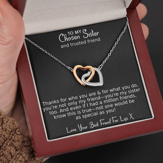 No Friend As Special As You - Best Friend Necklace | Interlocking Hearts Unbreakable Bond Necklace and Gift Box